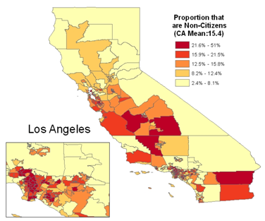 Proportion of Nonelderly who are Non-Citizens in California