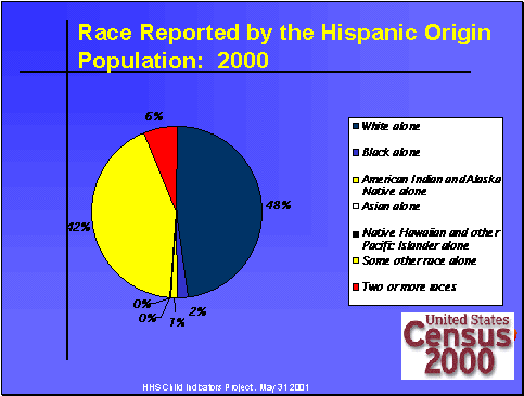 Race reported by the Hispanic Origin Population: 2000