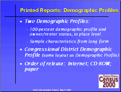 Printed Reports: Demographic Profiles