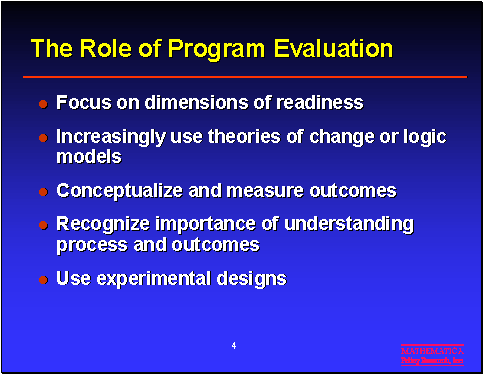The Role of Program Evaluation