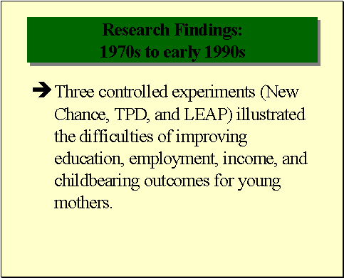 Research Findings: 1970s to early 1990s