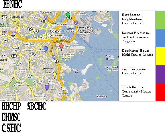 Five health center of Boston's Distinct Neighborhoods