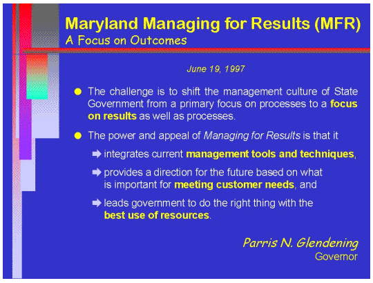 Maryland Managing for Results(MFR)