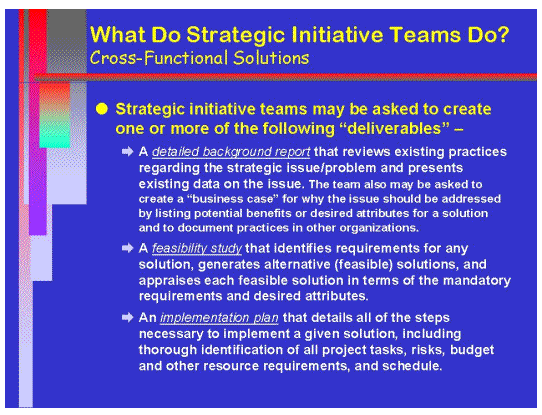 What Do Strategic Initiative Teams Do?