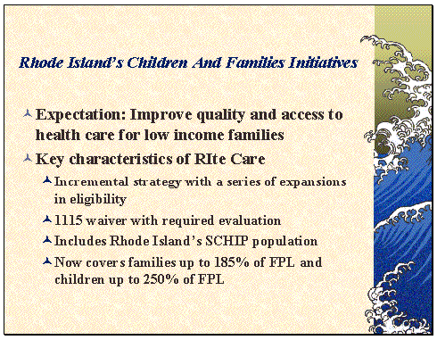 Rhode Island's Children And families Initiatives