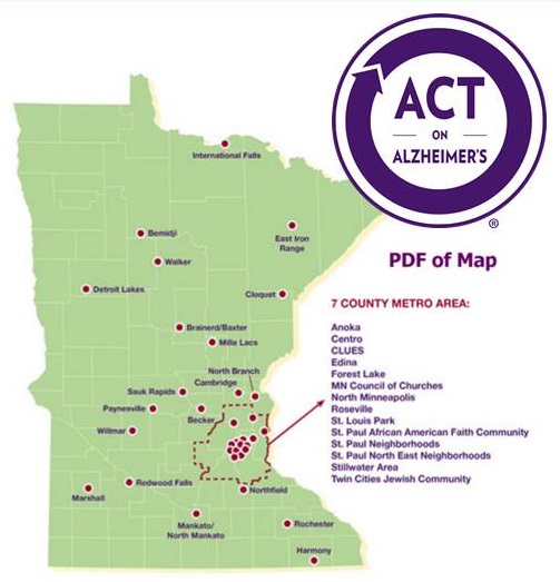 Minnesota map from ACT on Alzheimer's.
