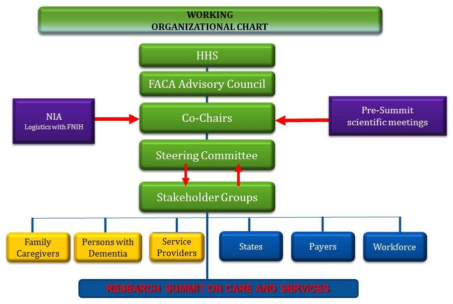 Organizational chart structure for the Summit.