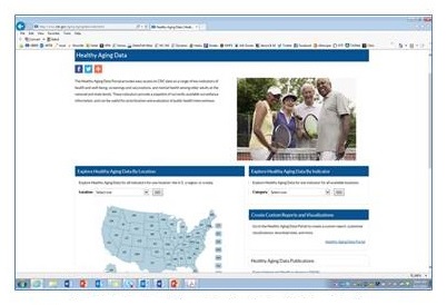 Screen shot of Public Data Portal on the Health of Older Adults.