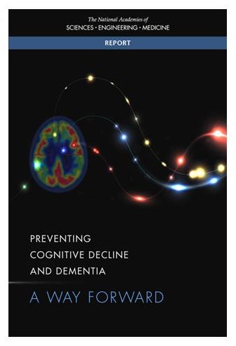 Screen shot of report cover for Preventing Cognitive Decline and Dementia: A Way Forward.