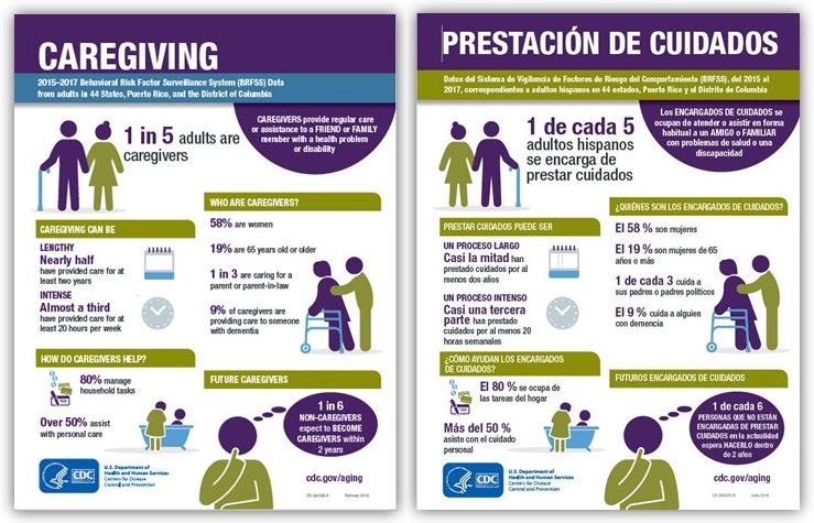 Screen shot of Caregiving infographics.
