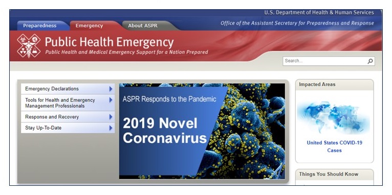 Public Health Emergency screen shot.