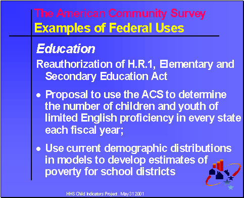 The American Community Survey: Examples of Federal Uses: Education