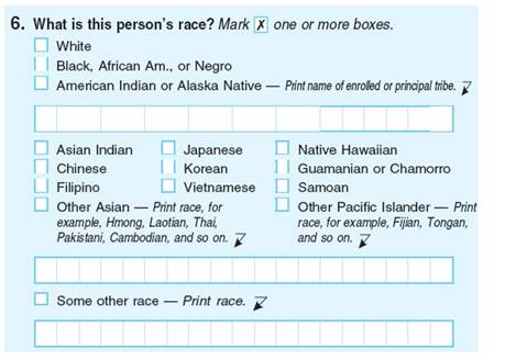 Figure I.2. Reproduction of the Question on Race from the 2010 Census