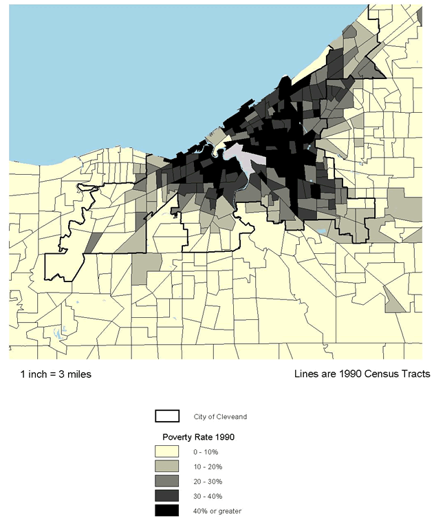 Figure 8.1 Cuyahoga County, OH. Poverty Rate 1990