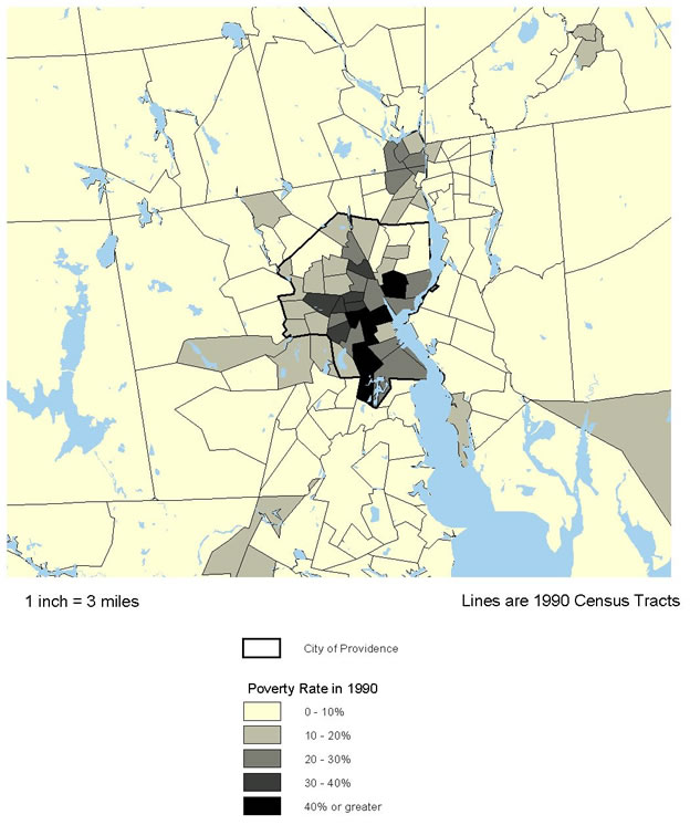 Figure 8.9: Providence County, CA. Poverty Rate 1990