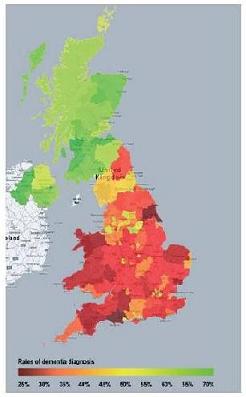 UK Map of Dementia Diagnosis