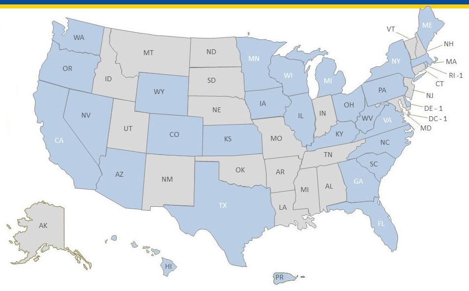 United States map.