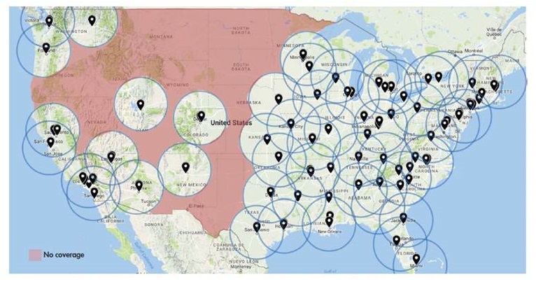 United States map.