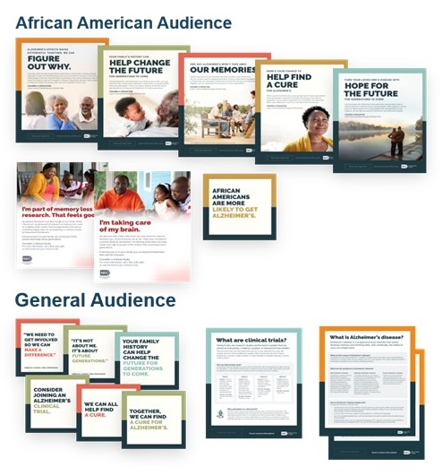 Screen shots of African American Audience and General Audience material.
